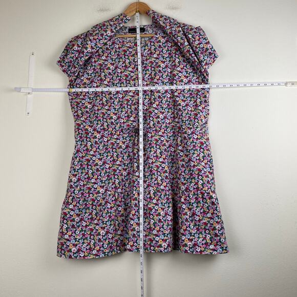 Tuckernuck Lucy Dress Size XL Ditsy Floral Blue Pink Cotton Mini Pomander Place - Picture 11 of 11